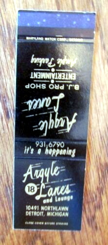 Ambassador Lanes (Argyle Lanes) - Matchbook (newer photo)